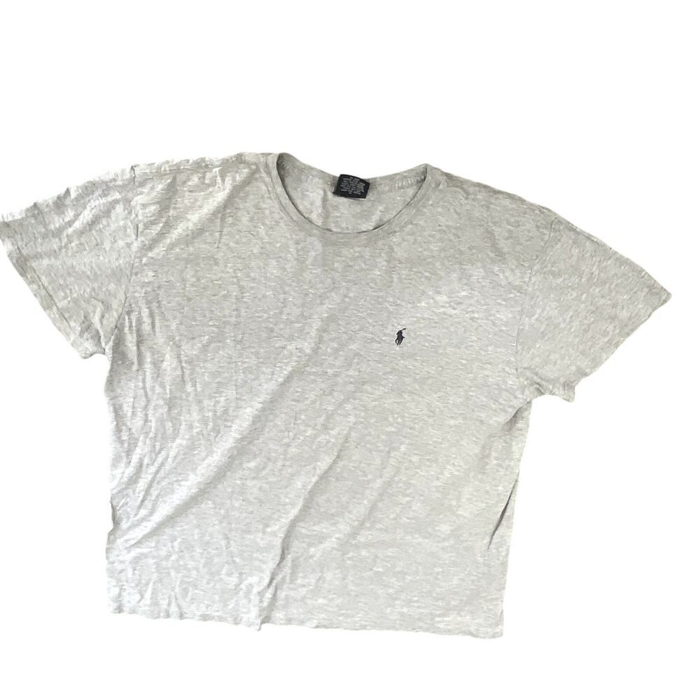 Polo Ralph Lauren T Shirt Women Large Gray Cotton Logo